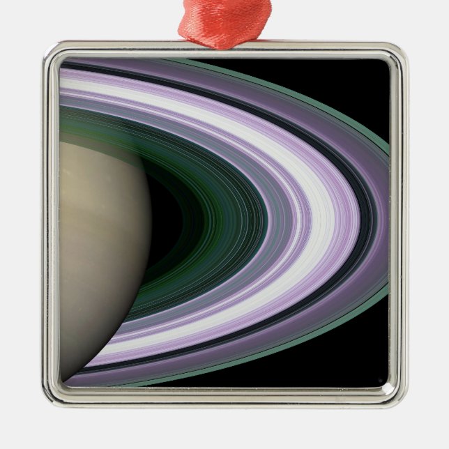 Saturns Rings Silbernes Ornament (Vorne)