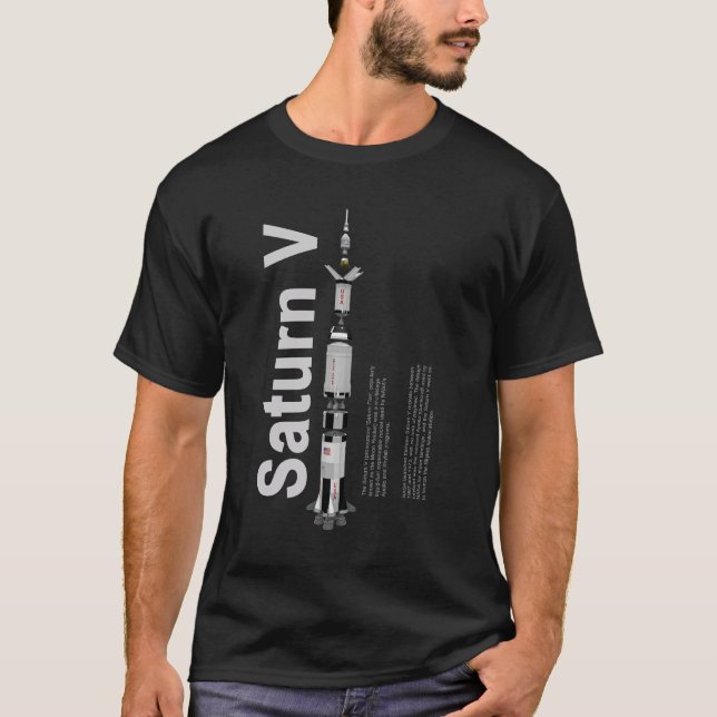 SaturnV schwarzer StandardT - Shirt (Vorderseite)