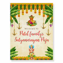 Satyanarayan katha Begrüßungszeichen Indische poja
