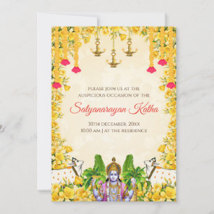Satyanarayan Pooja Einladung Indische Puja Einladu