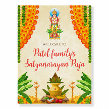 Satyanarayan Puja Begrüßungszeichen Indianisches B