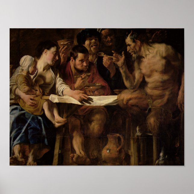 Satyr und Bauer, 1620 Poster (Vorne)