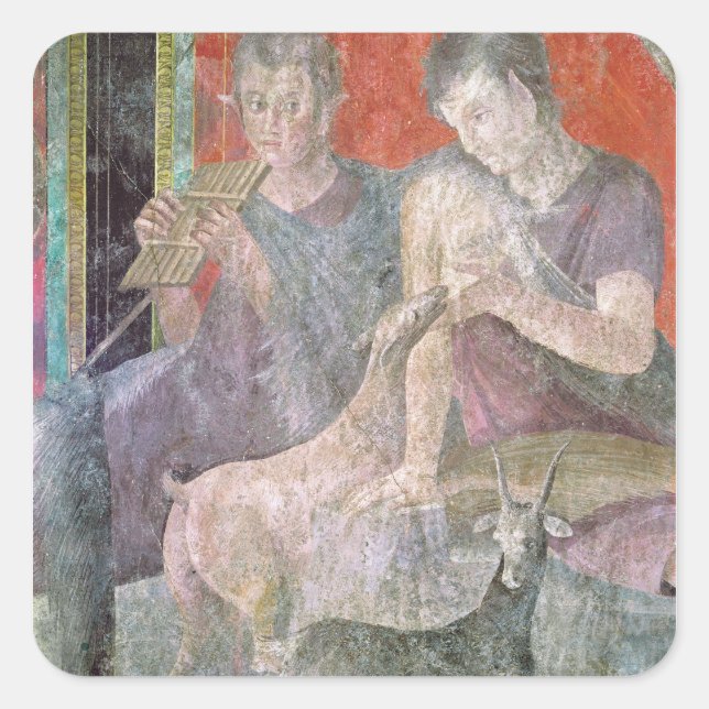 Satyr und Nymph Quadratischer Aufkleber (Vorderseite)