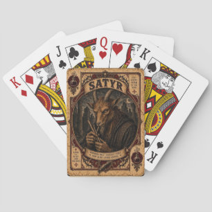 Satyr, Vintage Zirkusmonster Spielkarten