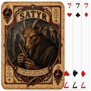 Satyr, Vintage Zirkusmonster Spielkarten