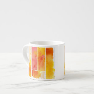 Satz abstrakter Aquarell-Handmalerei Espressotasse