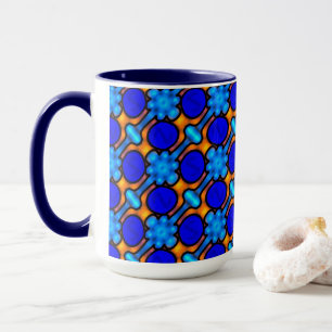 Satz TASSE Jimette Entwurfsblau und -orange