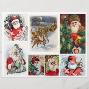Satz vintage Santa Illustrationen aus der viktoria