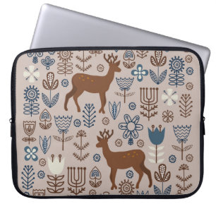 Satz von Blumenelementen im skandinavischen Stil, Laptopschutzhülle
