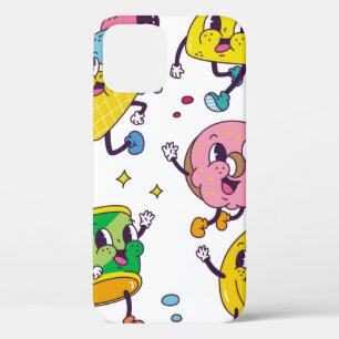Satz von Essen und Trinken im Retro-Cartoon-Stil I Case-Mate iPhone Hülle