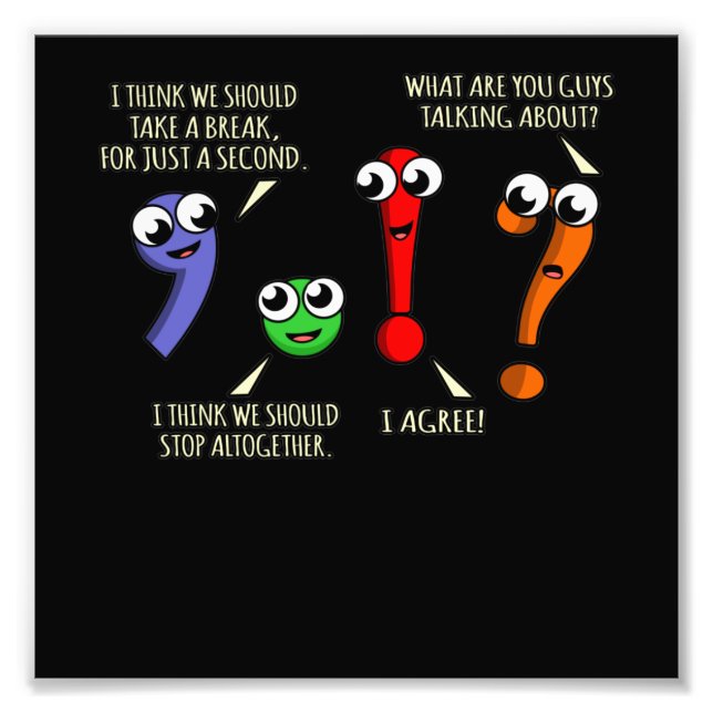 Satzzeichen für Englischlehrer Fotodruck (Vorne)