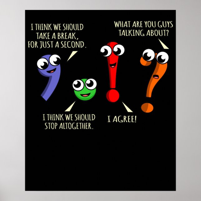 Satzzeichen für Englischlehrer Poster (Vorne)