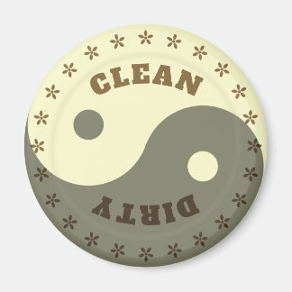 Sauber/dreckig, Yin Yang Plate Vorlagengeschirrspü Magnet