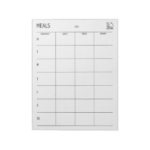 Sauber + Einfacher Mahlzeit-Planer Notizblock