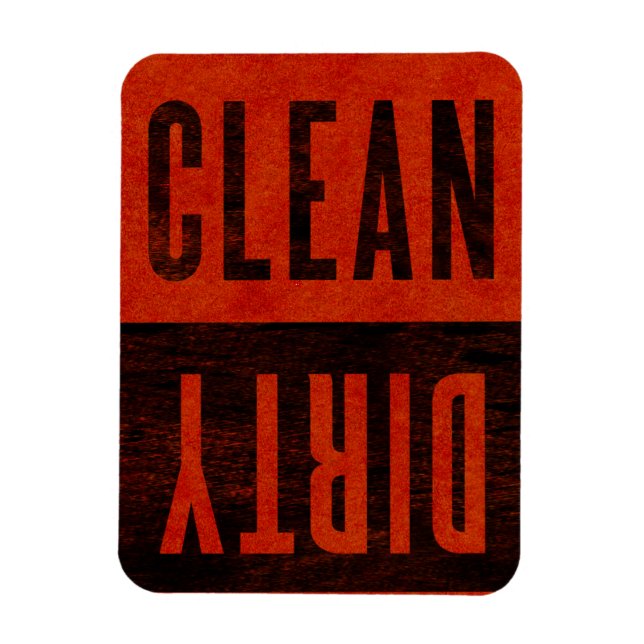 sauber | Geschirrspüler Rote Wasserfarbe Magnet (Vertikal)