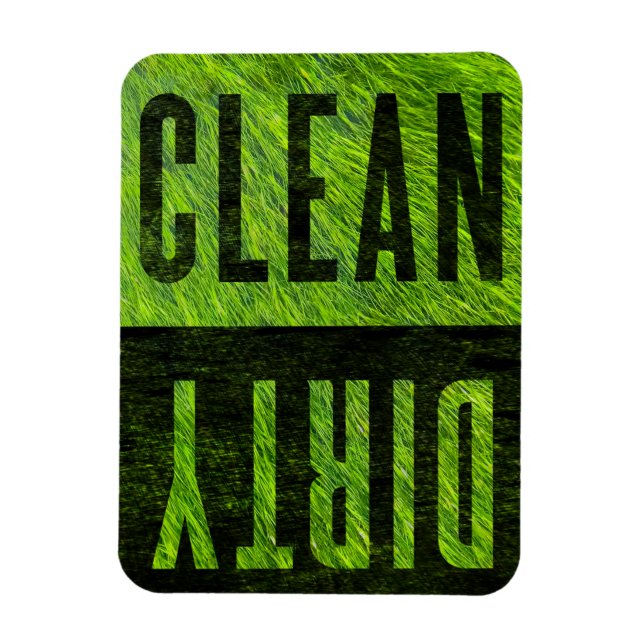 sauber | Geschirrspülmaschine "Dirty Grassy Style" Magnet (Vertikal)