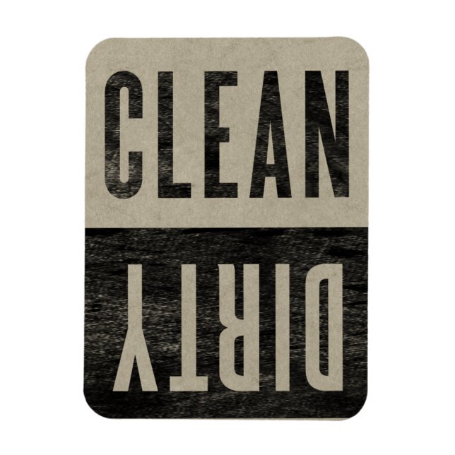 sauber | Geschirrspülmaschine "Dirty Letterpress"  Magnet (Vertikal)