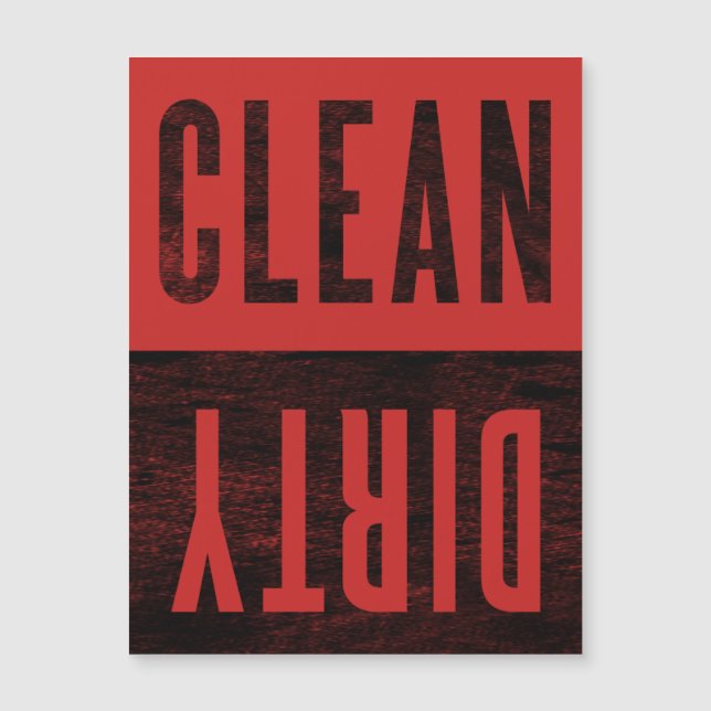 sauber | Geschirrspülmaschine "Dirty Letterpress"  Magnetkarte (Vorderseite)