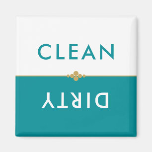 Saubere Aquamarine und weiße Geschirrspülmaschine Magnet