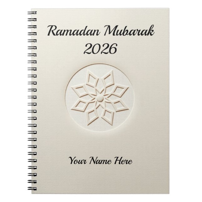 Saubere Ästhetik Neutrales Ramadan Notizblock (Vorderseite)