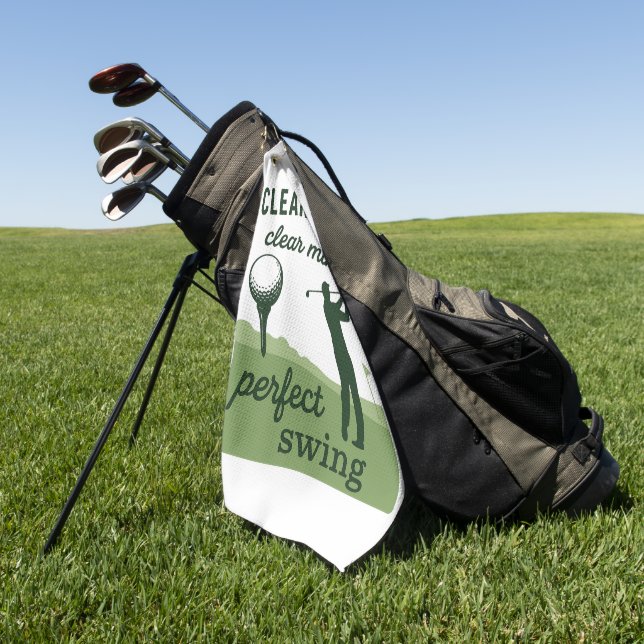 Saubere Balls Klare Gedanken perfekt Schwingen Fun Golfhandtuch (Gras)