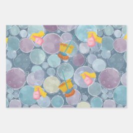 Saubere Blasen Geschenkpapier Set