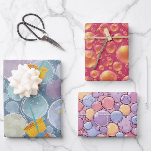 Saubere Blasen Geschenkpapier Set