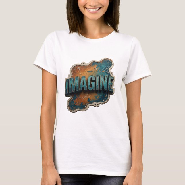 Saubere Blue IMAGINE Statement T-Shirt (Vorderseite)