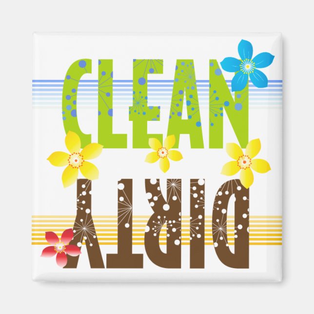 Saubere Dirty-Blume Magnet (Vorne)