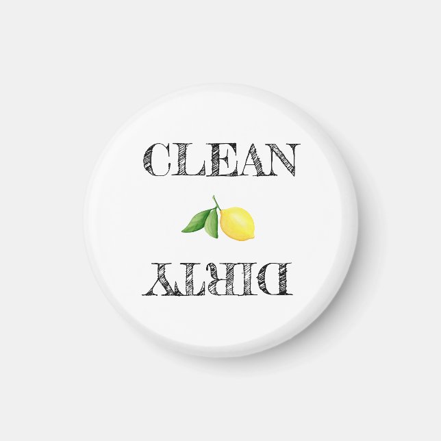 Saubere Dirty Lemon Moderne Geschirrspülmaschine Magnet (Vorne)