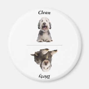 Saubere/dreckige Schaffenhund Geschirrspülmaschine Magnet
