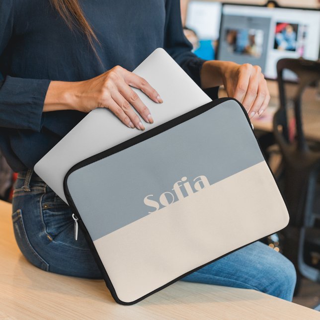 Saubere, einfache Mit Monogramm Bezeichnung Soft P Laptopschutzhülle (Von Creator hochgeladen)