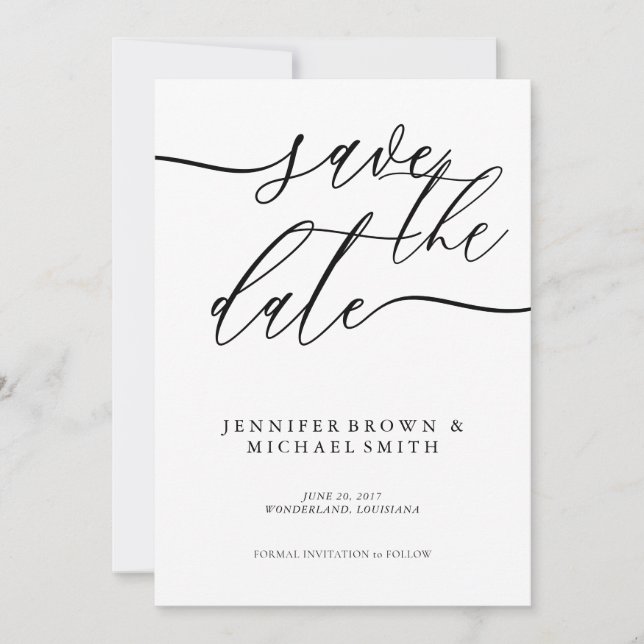 Saubere, einfache Party-Signatur Save The Date (Vorderseite)