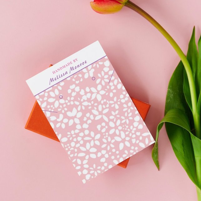 Saubere, einfache rosa Kette, Earring Display Card (Von Creator hochgeladen)