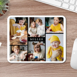 Saubere Elegante Schwarz-weiße Familie 6 Fotosamml Mousepad