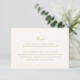Saubere Elfenbein und Gold Elegante Hochzeit Begleitkarte