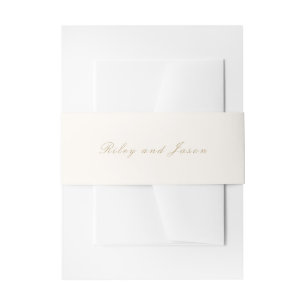 Saubere Elfenbein- und Gold-elegante Hochzeit Einladungsbanderole