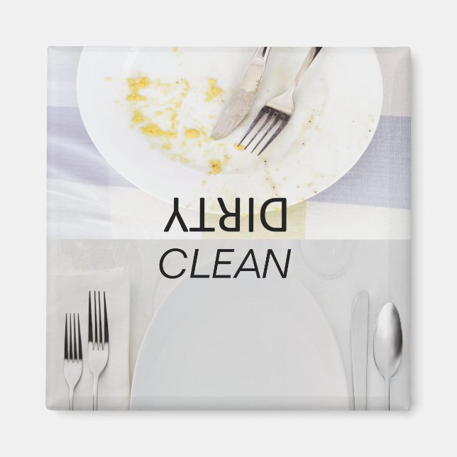 saubere Geschirr, schmutzige Geschirr, Spülmagnete Magnet (Vorne)