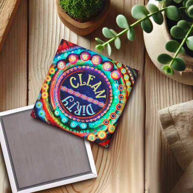 Saubere Geschirrspüler Spaß farbenfroh Niedlich Magnet (Von Creator hochgeladen)