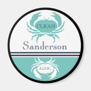 Saubere Geschirrspülmaschine Aquamarin blaue Küste Magnet