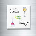 Saubere Geschirrspülmaschine Magnet Roter Wein<br><div class="desc">This design was created though digital art. It may be personalized in the area provide or customizing by choosing the click to customize further option and changing the name, initials or words. You may also change the text color and style or delete the text for an image only design. Kontakt...</div>