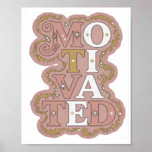 Saubere Gold MOTIVIERTE 3D-Textkunst Poster