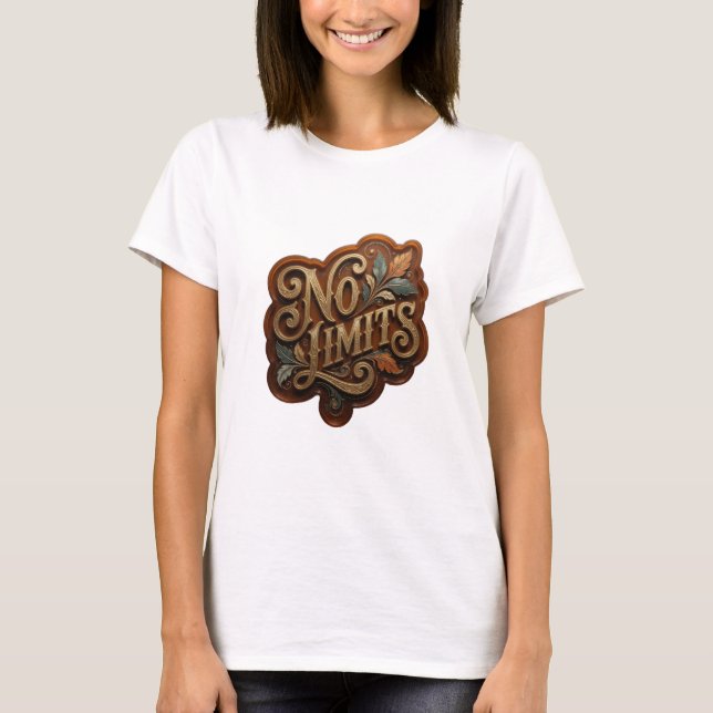 Saubere Gold NO LIMITS Statement T-Shirt (Vorderseite)