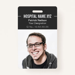 Saubere graue Berufliche Mitarbeiter-Foto-ID Ausweis