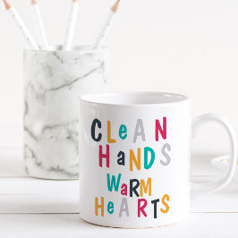 Saubere Hände warme Herzen Personalisiert Kaffeetasse