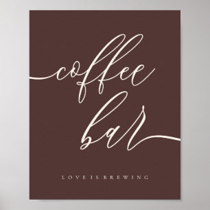 Saubere Kaffeebar Liebesbrauen Hochzeits-Schokolad Poster