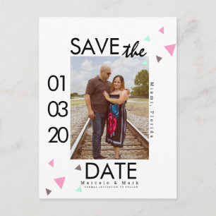 Saubere Konfetti Save The Dates Foto Postkarte