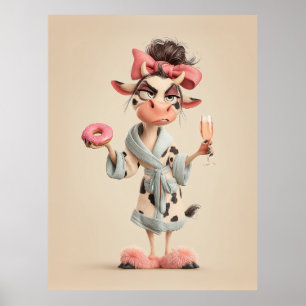 Saubere Kuh im Wellness-Center-Modus Poster