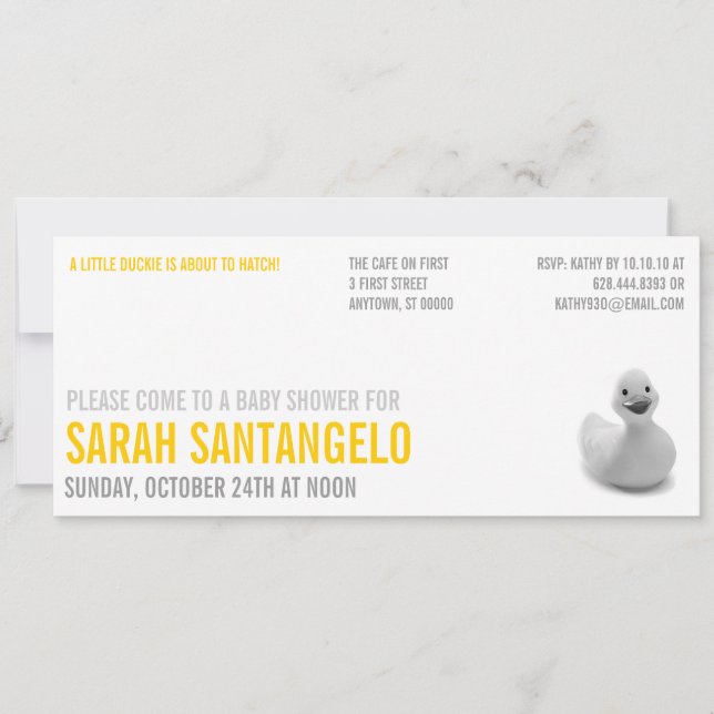 Saubere Lemon Kitsch Babydusche Einladung (Vorderseite)