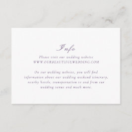 Saubere Lila Hochzeit Begleitkarte